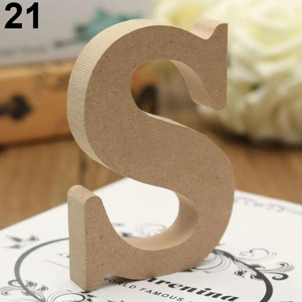 10cm A-Z Wooden Letters Wood Alphabets Hanging Pendant Wedding Birthday Party Diy Home Decoration Freestanding Personalised Name