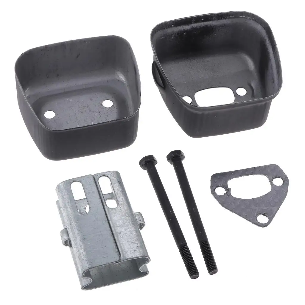 

Прочный металлический комплект глушителя выхлопной системы с прокладкой и болтами, аксессуар для ремонта моделей бензопил 36, 41, 136, 137