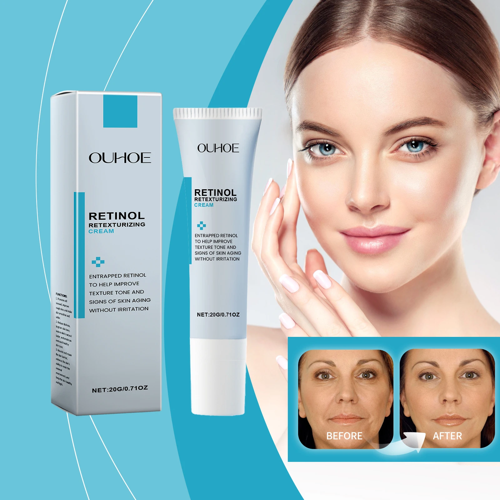 Retinol Re-Texturizing Cream - Encapsulated Retinol Anti-Aging Face Moisturizer for Wrinkles, Fine Lines & Uneven Skin Tone