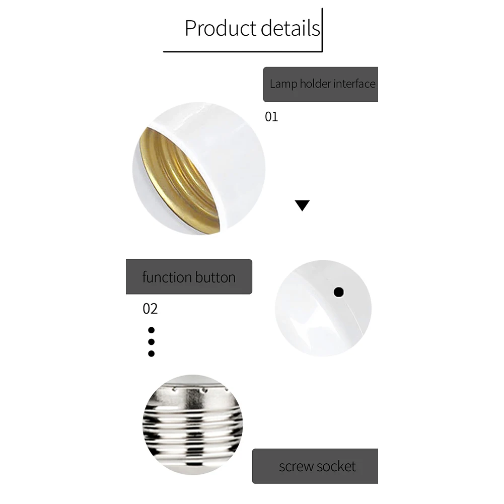 Smart Light Bulb Socket Adapter Bases APP Control WiFi LED Lamp Holder for E27