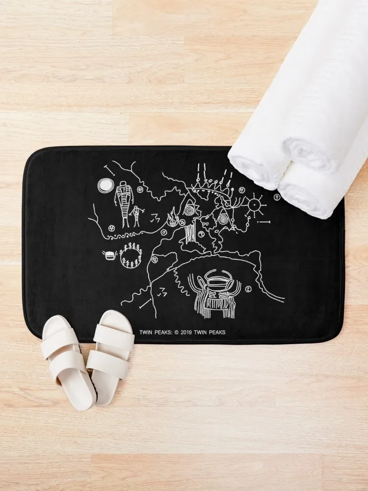 Twin Peaks -Cave Map Bath Mat Anti-Slip Carpet Bathroom Kit Non-Slip Bathtub Mat