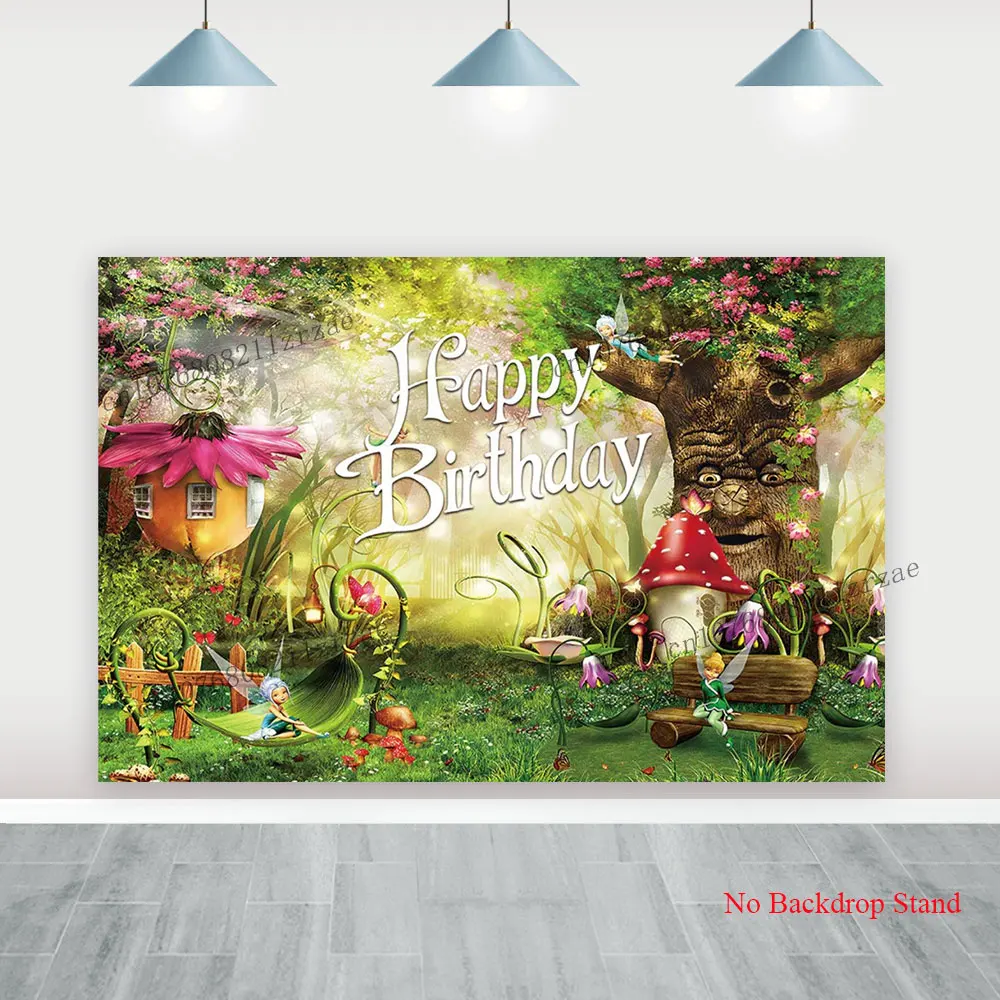 ティンカーベル背景幕 キッズ ガールズ 誕生日パーティー エルフデコレーション ベビーシャワー バナー ポスター 写真背景 壁 写真撮影小道具
