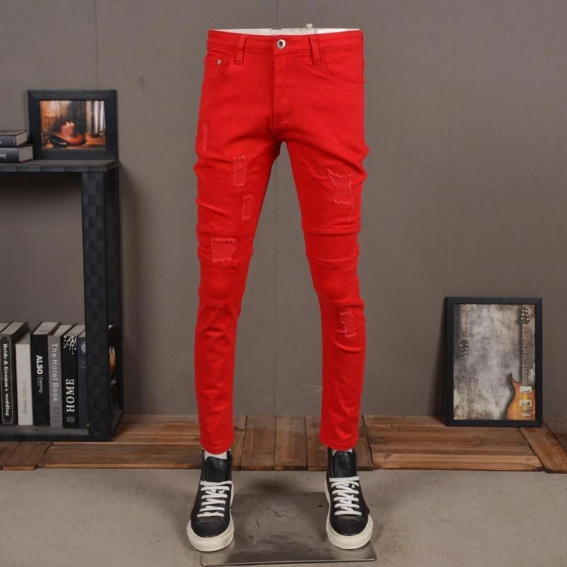 Men's Soft Elastic Denim Pants 2026 Unique New Color American Classic Style Slim Fit Versatile Fashion Daily Long Jeans For Men