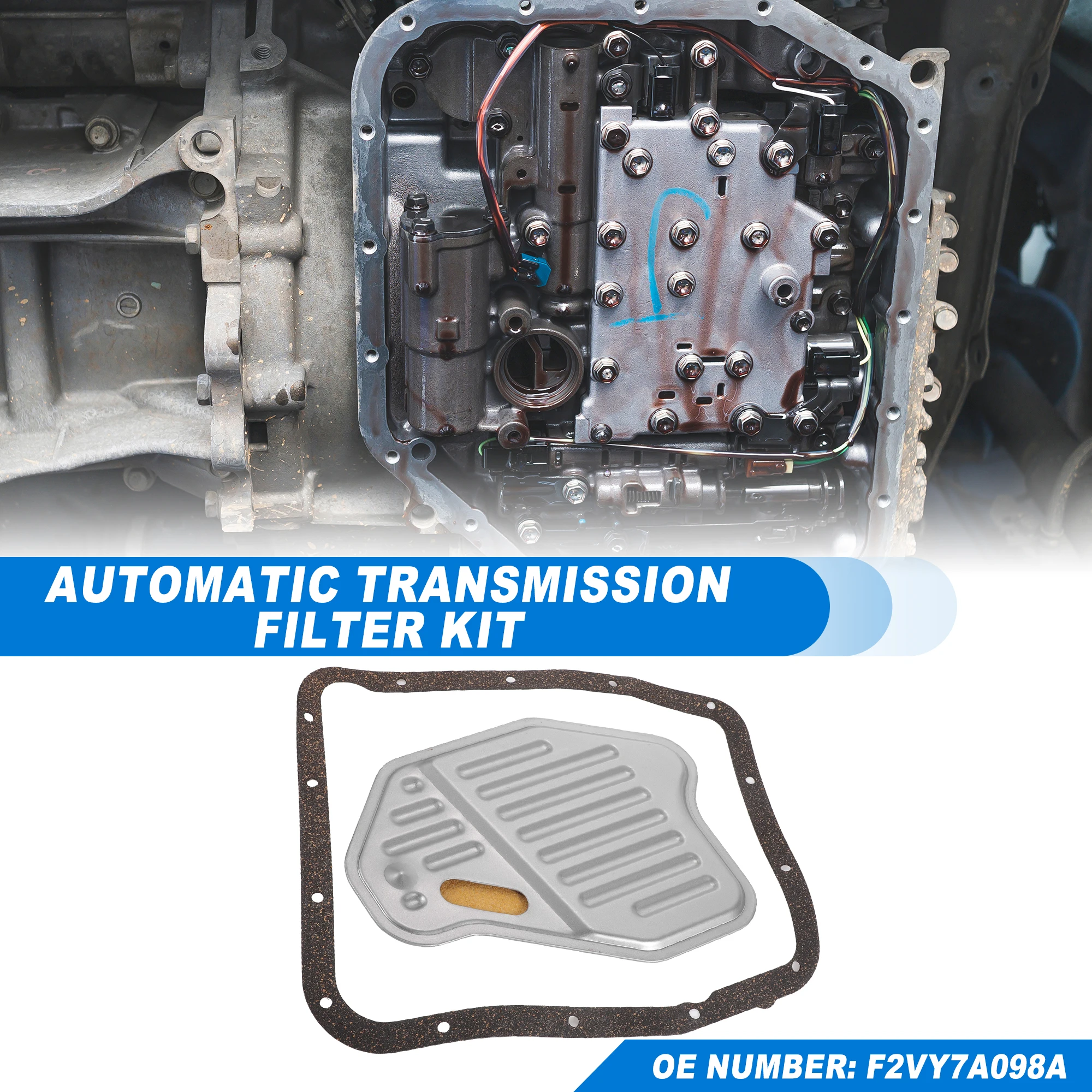 UXCELL AOD-E Automatic Transmission Filter CVT Oil Cooler Filter Oil Pan Gasket Kit Fit for Ford Bronco 1994-1996 F2VY7A098A