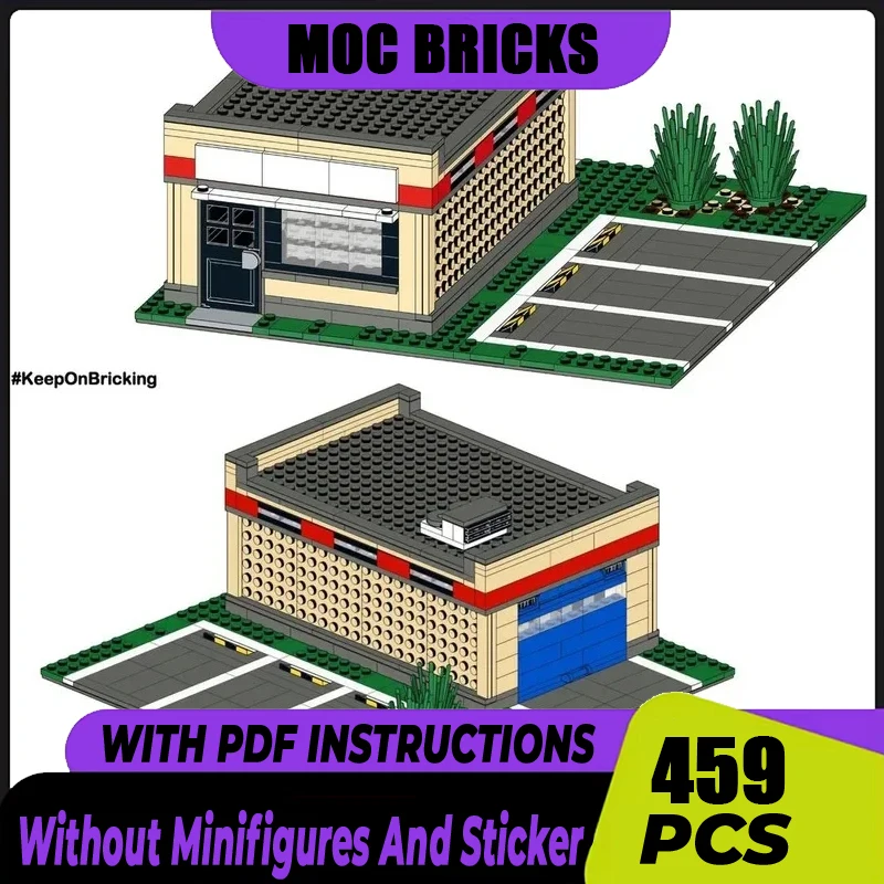 Street View Model Moc Building Bricks City Warehouse ​​​​​​Model Technology Blocks Christmas Toy DIY Assembly Construction Gift