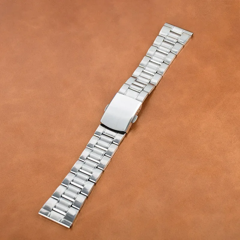 12mm 14mm 16mm 18mm 20mm 22mm 24mm Stainless Steel Watch Band Metal Strap Folding Clasp Men Women Universal Bracelet Replacement