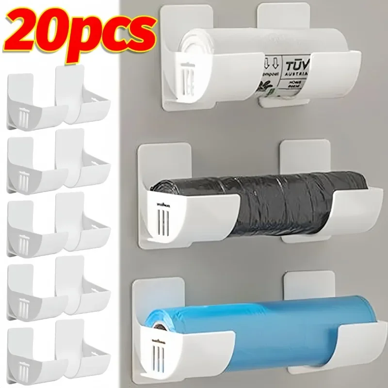 ポリプラスチック製ゴミ袋ロールホルダー,壁掛け,クローゼット収納ラック,フレッシュフィルム,バス,20個,2個