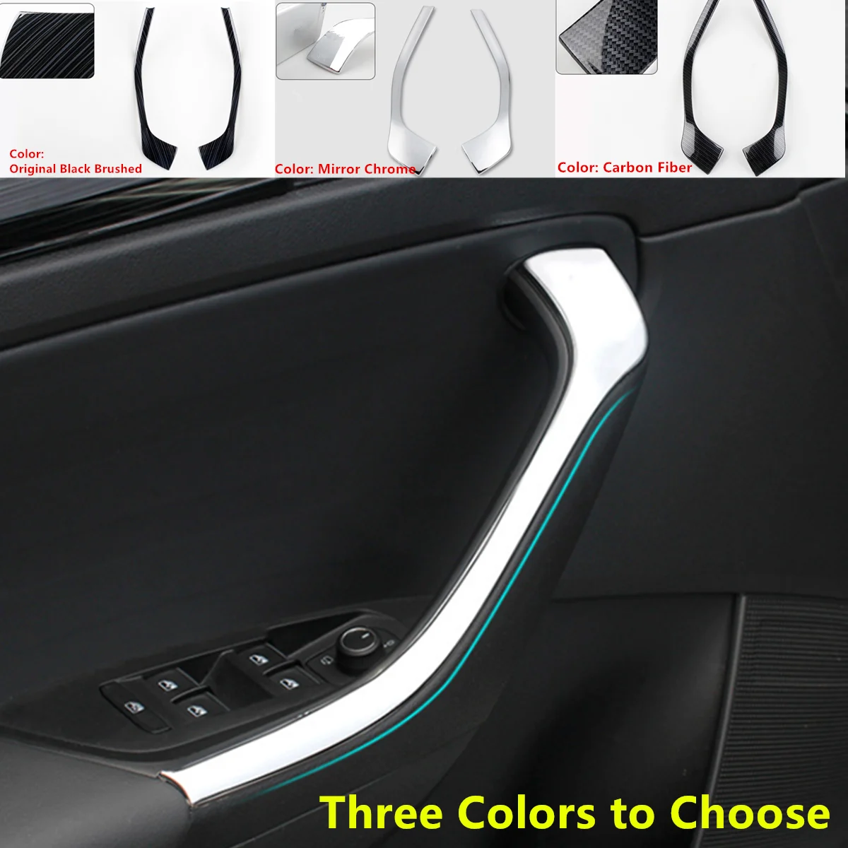 Molding Door Window Glass Inner Panel Armrest Lift Switch Button Trim Frame 4pcs For Skoda Kodiaq 2017 2018 2019 2020 2021 2022