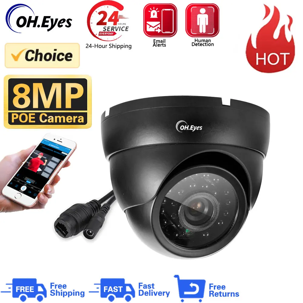 

4K 8MP 5MP Dome POE IP Camera Explosion-Proof Motion Detection Network CCTV Security Protection Video Surveillance NVR System