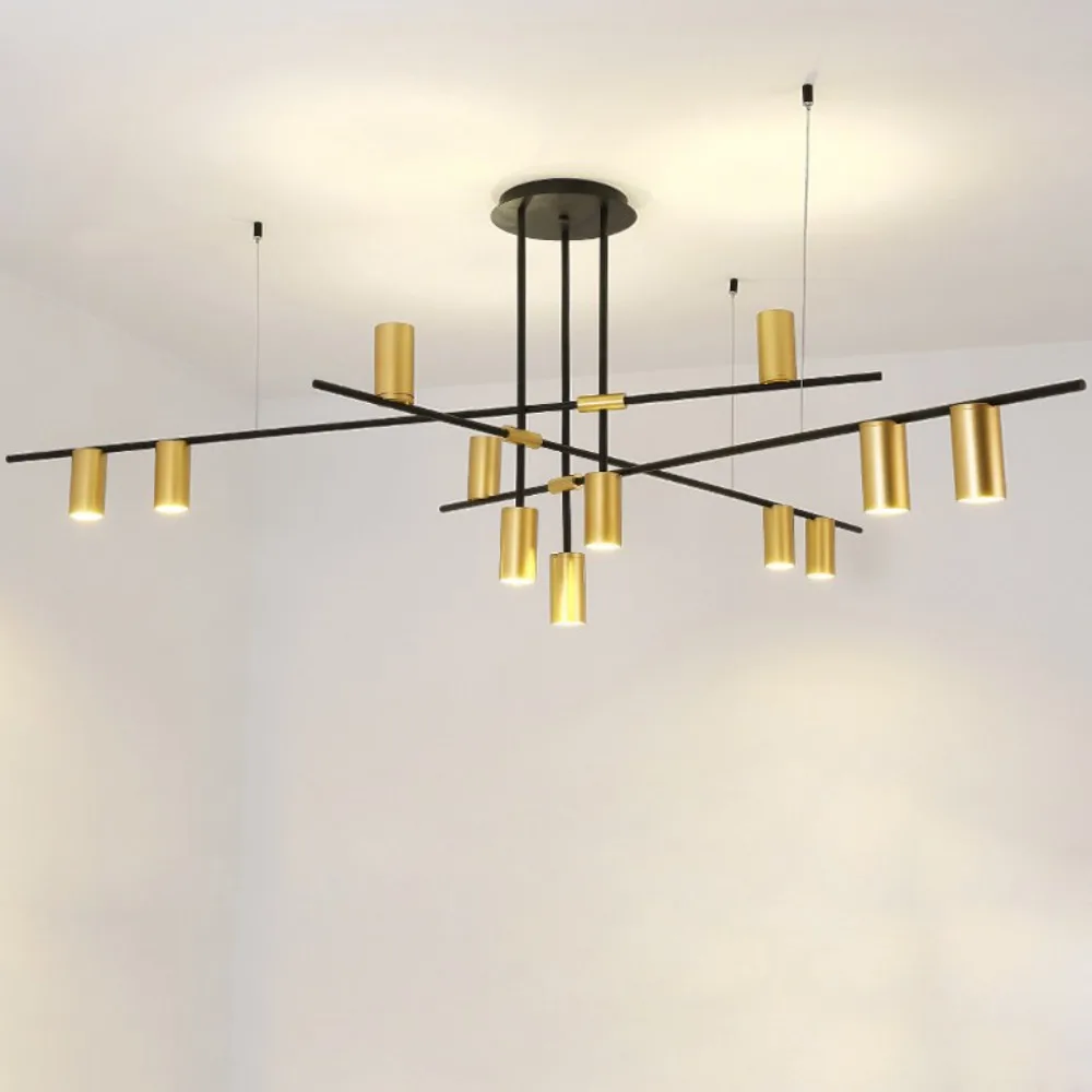 

Modern Iron Chandelier LED Designer Geometry Gold Tribes Ceiling Chandelier for Dining Room Living Room Suspension Luminaire