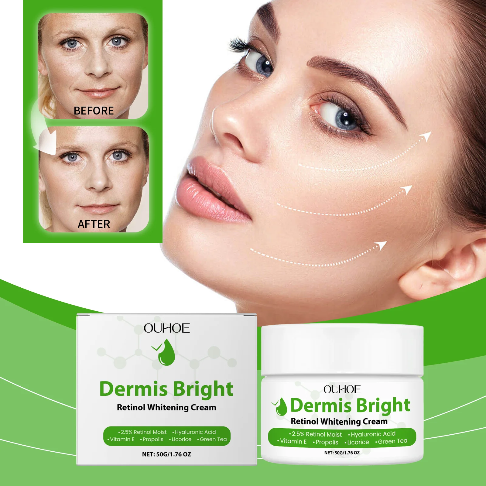 Retinol Brightening Cream Retinol Firming, Smooth, Elastic Skin Moisturizing, Glossy Skincare Cream