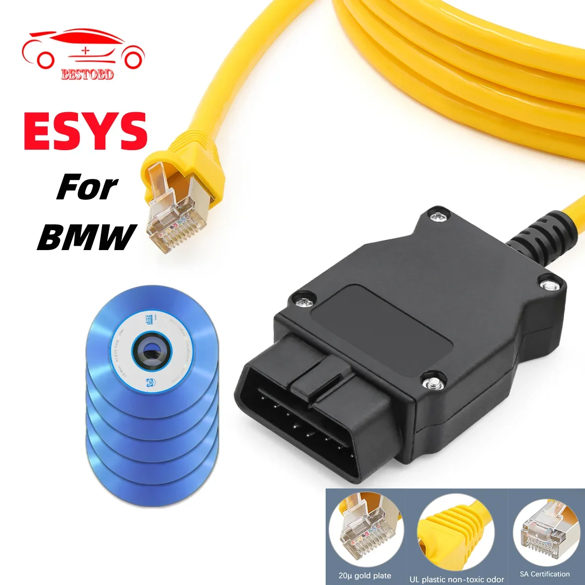 Для BMW F-Series ESYS ENET Ethernet к OBD интерфейсу ENET для BMW автомобильный инструмент OBD2 ECU программирование OBD 2 Автомобильный диагностический кабель