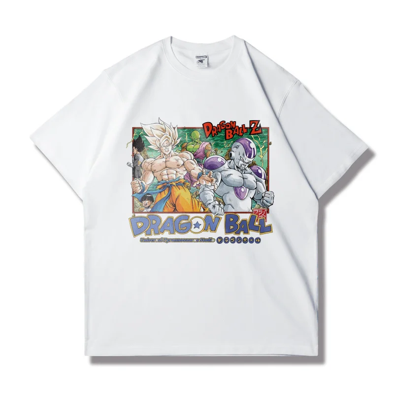Übergroßes Vintage Dragon Ball Herren- und Damen-2026 Sommer-Anime-gedrucktes amerikanisches trendiges lässiges Eltern-Kind-Kurzarm-Top