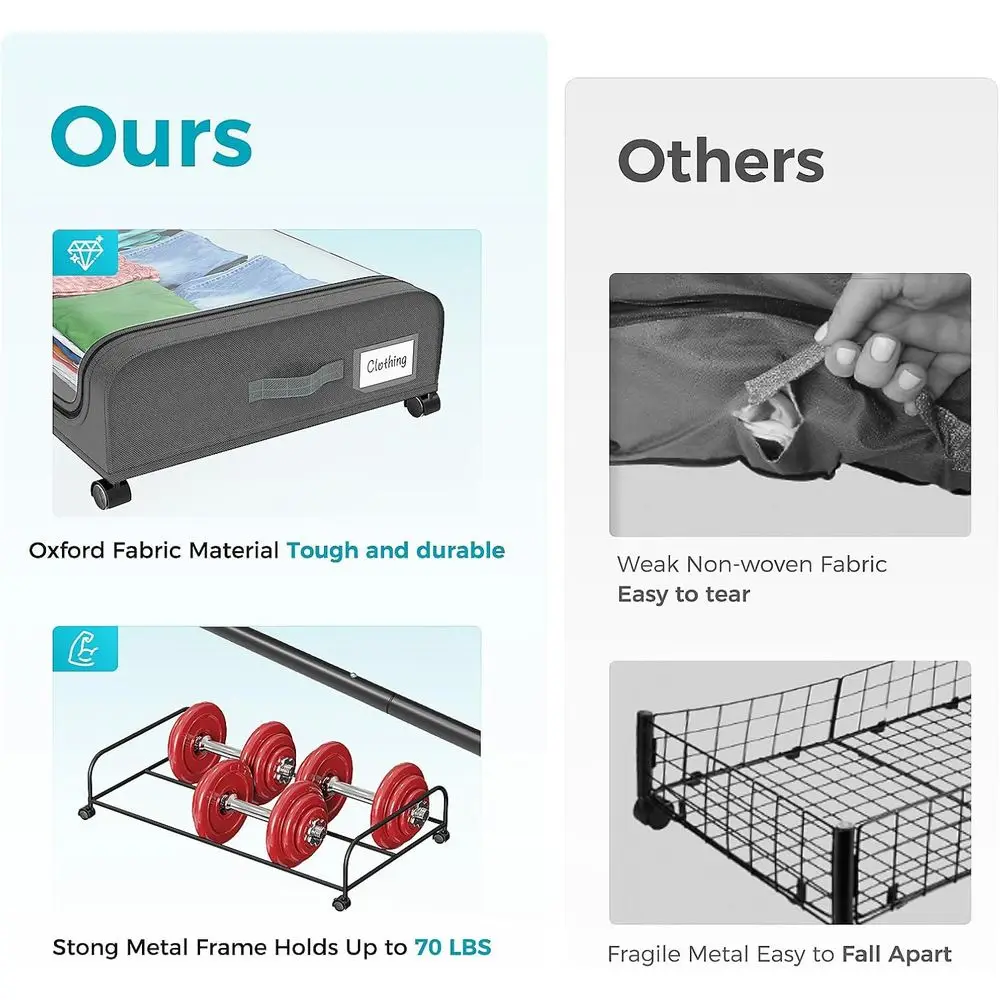 Серые коробки для хранения под кроватью с прозрачными окнами из ПВХ для обуви, одежды, игрушек и книг