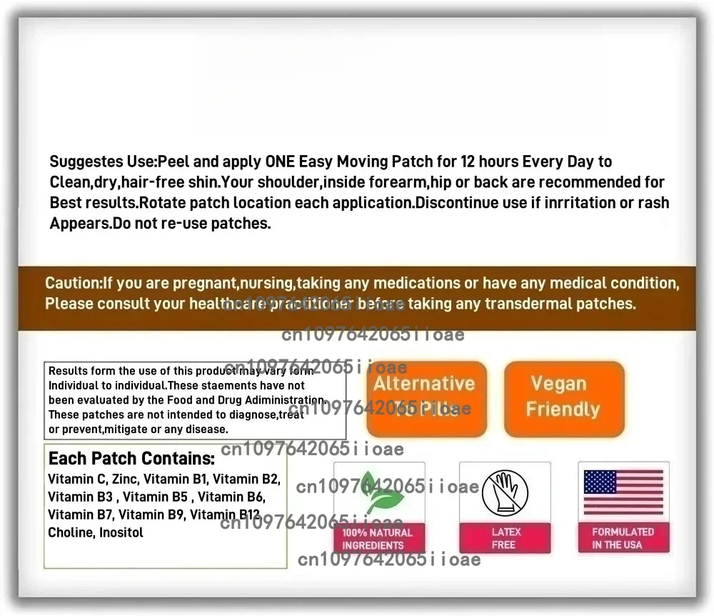 30 Patches Quick Absorption CoQ10 Transdermal Patches Powerful Antioxidant for Heart & Brain Health and Energy Production