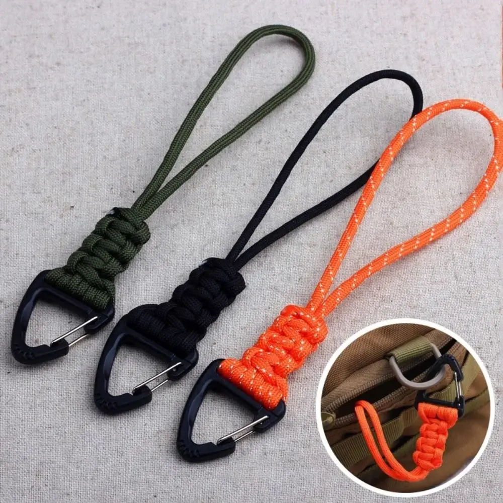 

Triangle Buckle Paracord Keychain High Strength Multifunctional Braided Woven Keychain 20cm Anti-lost Parachute Cord Carabiner