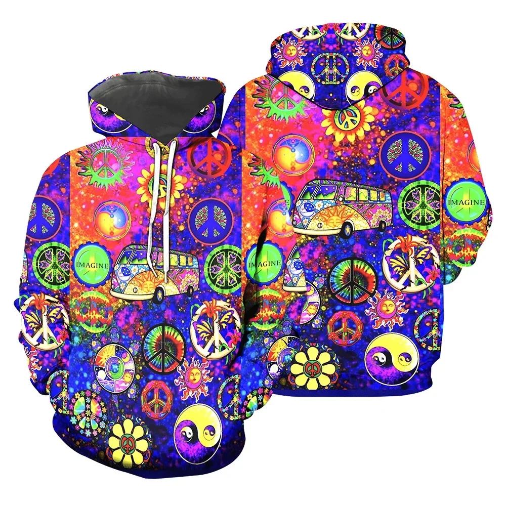 

Hippie Colorful Trippy Psychedelic Amazing Guitar Hoodies 3D Printed Sweatshirts Women for Men Halloween Cosplay Costumes S