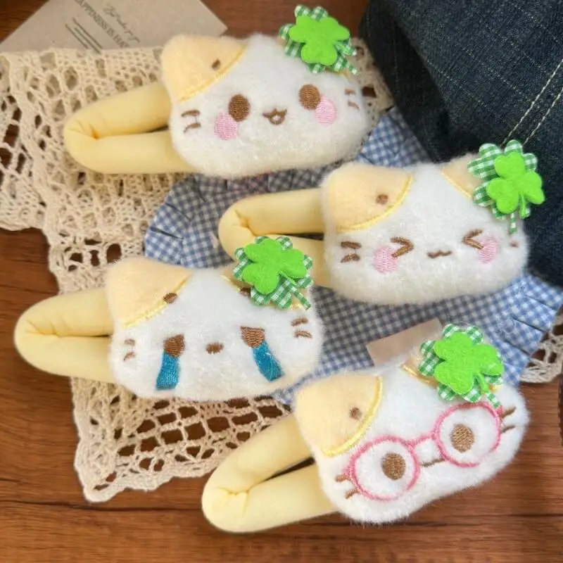 

Kawaii Masyumaro Hairpin Cute Plush Cartoon Clover Cat Sweet Lovely Bangs Side Bb Clip Versatile Headdress Girls Christmas Gift