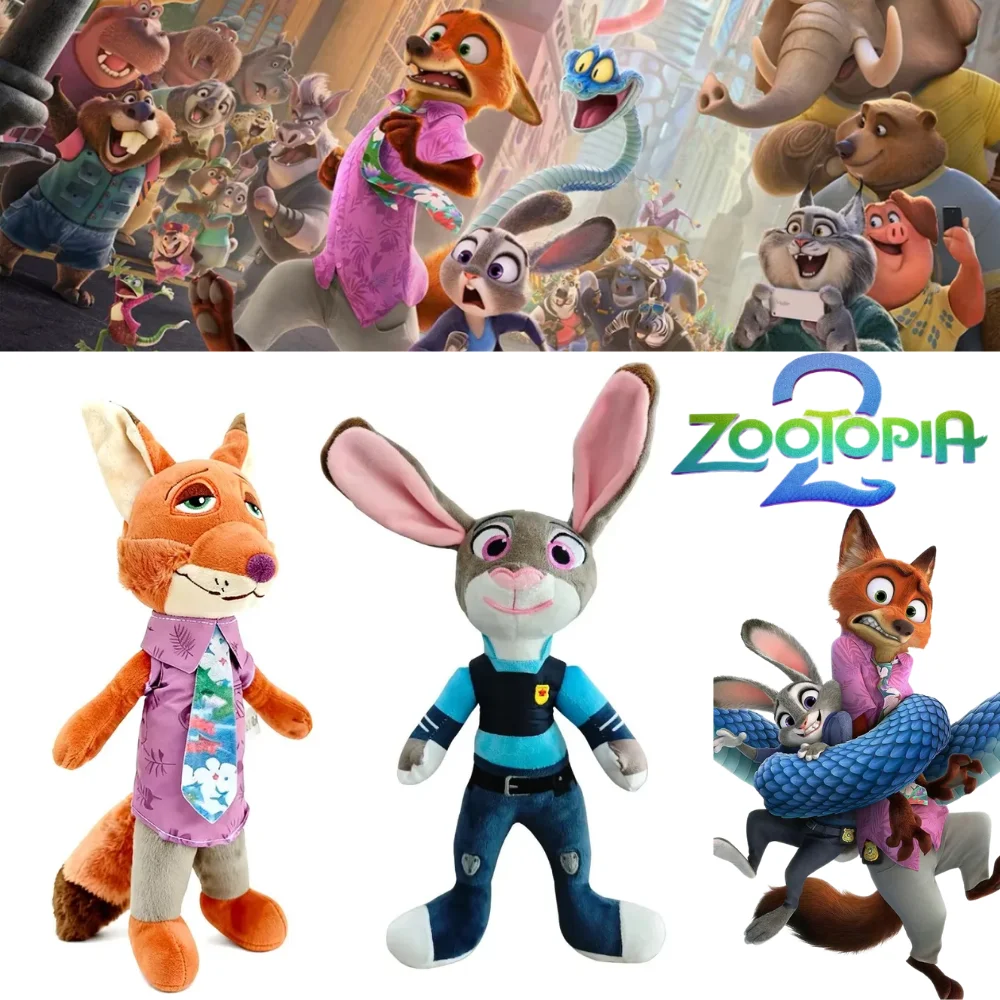 Juguetes calientes Disney Zootopia dibujos animados Anime película juguete de peluche zorro Nick Wilde conejo Judy Hopps muñeca animales de peluche suaves regalos de navidad ﻿