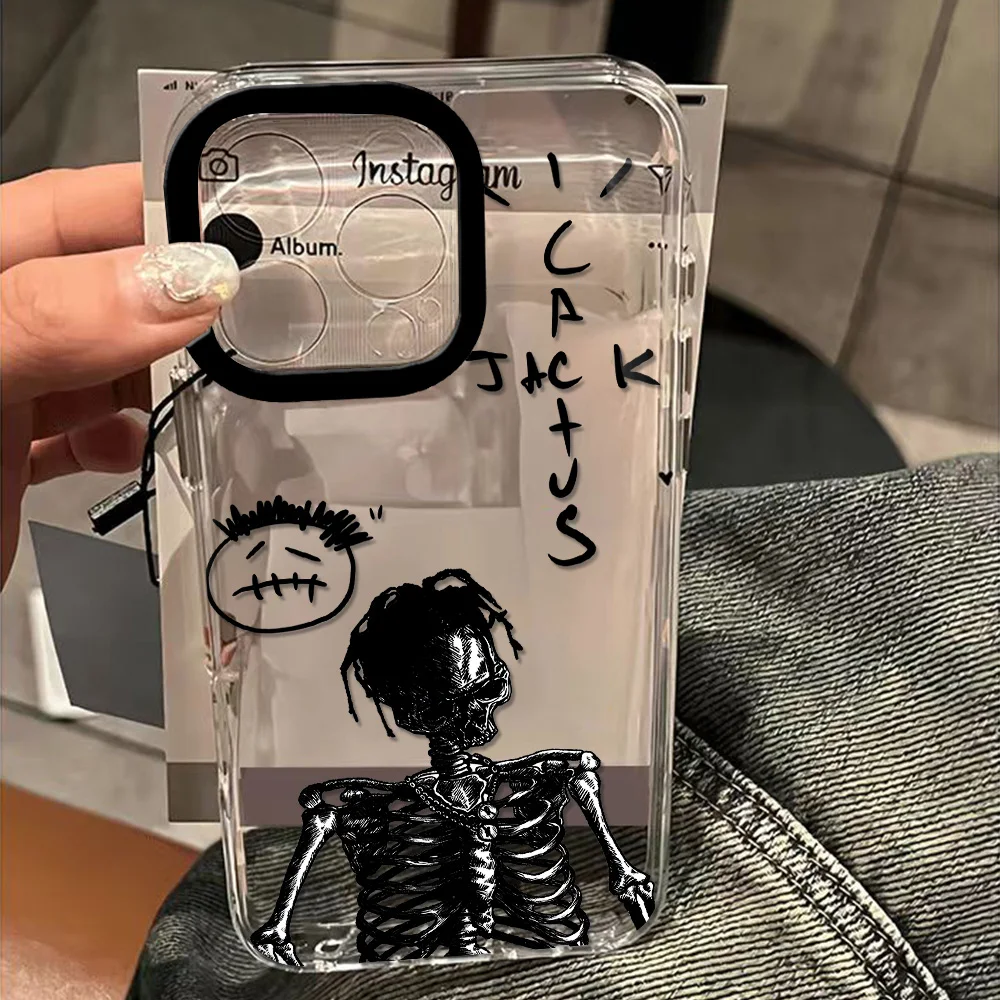 

Luxury Travis Scott Cactus Jack Clear Space Phone Case For Samsung A12 A13 A15 A22 A23 A24 A25 A30 A53 A54 A55 A72 A73 5G