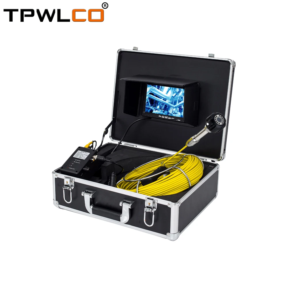 

23MM Camera Head Push Rod 20m Cable 7'' TFT LCD CCTV Sewer Pipe Inspection Camera Used For Underground Pipe Inspection