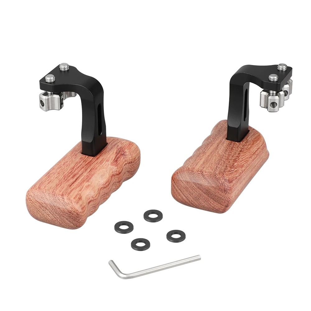 CAMVATE fotocamera reversibile impugnatura in legno sinistra/destra con manopola Thumbscrew da 1/4 "-20 per DSLR RED Camera DV Video Cage Rig