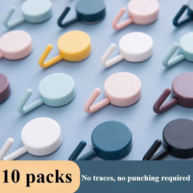 Creative Bathroom Nail Free Hook Nordic Style Wall Scratch Free Adhesive Clothes Hook Magic Adhesive Hook