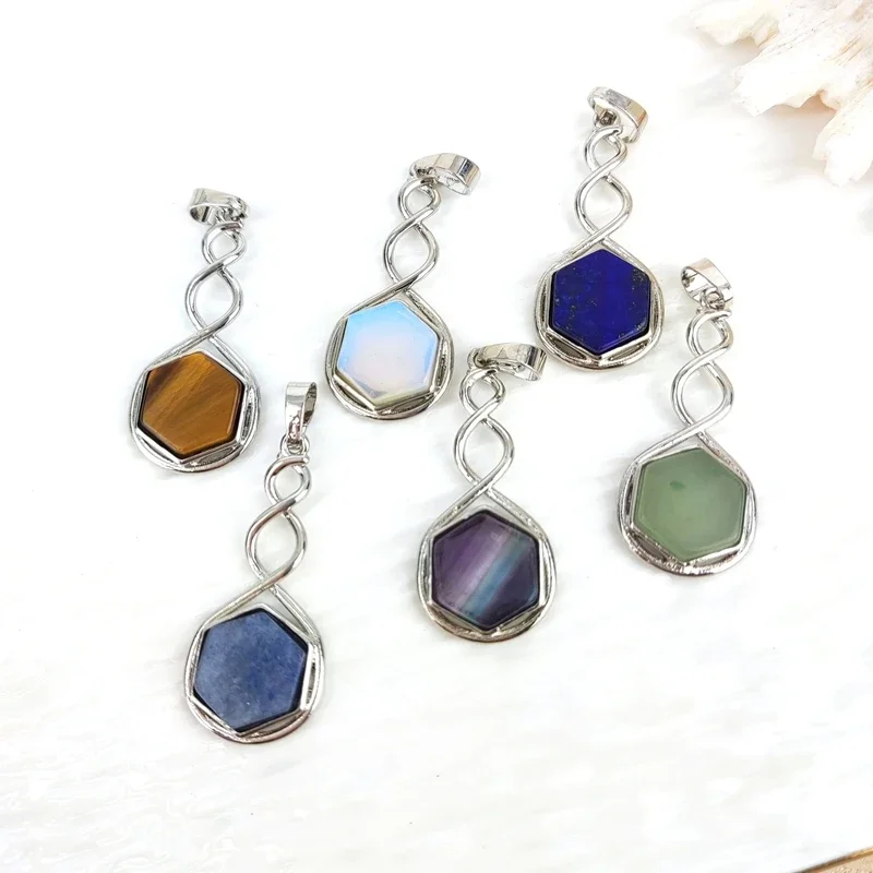 Unique Geometry Shape Natural Crystal Pendant for Women Necklace DIY Accessories Reiki Charms Fashion Jewelry