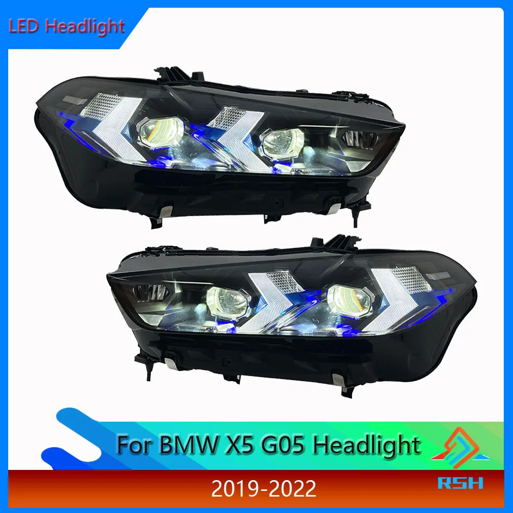 

Передняя лампа для BMW X5 G05 2019-2022, обновленная модифицированная фара, динамический сигнал DRL, дальний и ближний свет, автоаксессуары