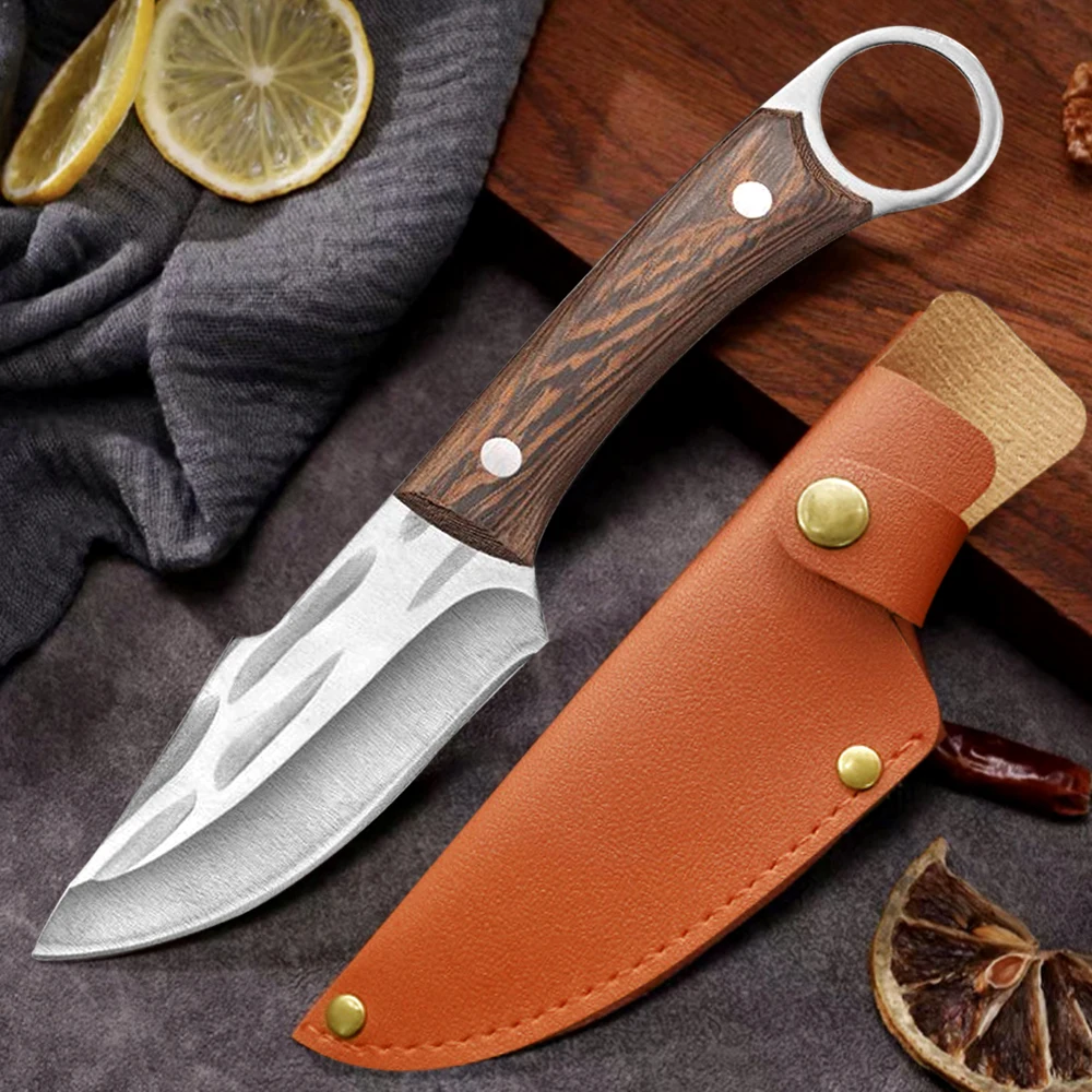 Edelstahl Ausbeinmesser Handgemacht Geschmiedet Messer Obst Schneidemesser Fleisch Hackmesser Küchenmesser Fischmesser Kochmesser