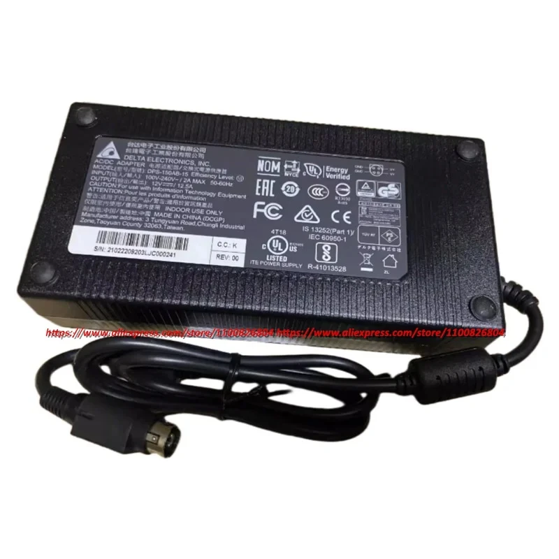 حقيقي دلتا 12 فولت 12.5A 4PIN محول التيار المتردد DPS-150NB-1A DPS-150AB-15 ل PX150 EPOS PP-9635 Fec Aerpos AP-3615 RD9000PH01AK شاحن