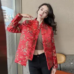 2026 vintage dragon original modern chinese ancient china silk embroidery dragon and phoenix style autumn and winter coat