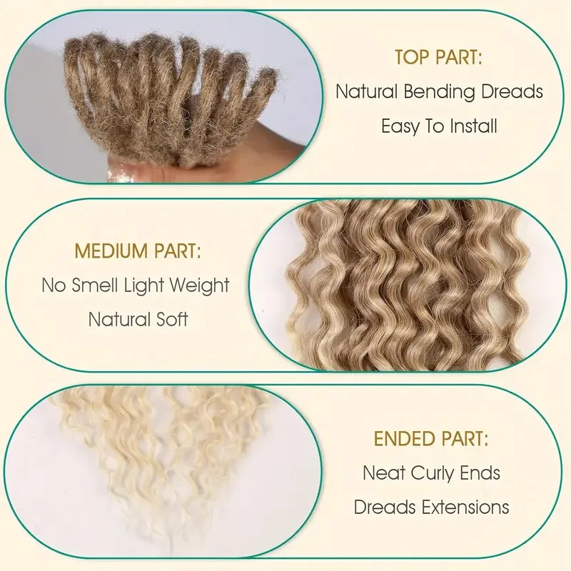 Woven wig Hot double Curly Ended Dreadlock Extensions. Curly ended dreadlock extensions