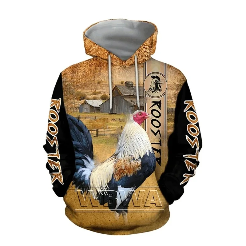 Beautiful Rooster 3D All Over Printed Unisex Deluxe Hoodie Men Sweatshirt Pullover Harajuku Casual Jacket Tracksuit