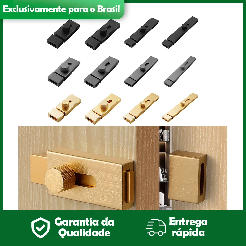 Parafuso de porta sem perfuração, trava de porta sem furo, fivela de porta, fechadura de segurança, trava de porta de quarto espessada, anti-falha, ferragens de porta