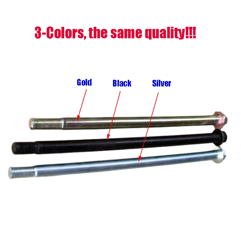 Motorcycle 15mm Wheel Axle for Honda Yamaha Suzuki Haojue Loncin Lifan Skygo Length of 210mm 230mm 245mm 260mm 280mm 305mm Axles