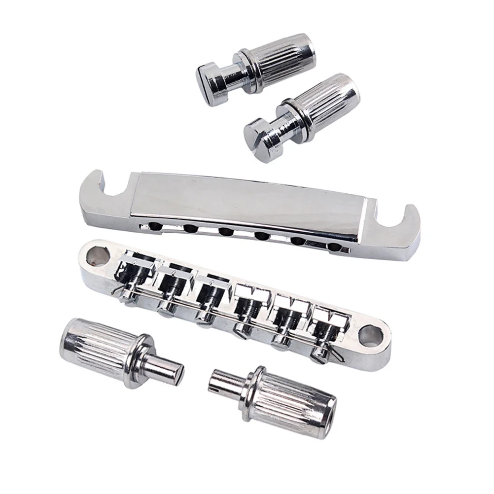 

1 set Chrome Electric Guitar Bridge Metal Saddle Replacement For Fully Adjustable Roller Saddles Smooth Action Guitar Parts