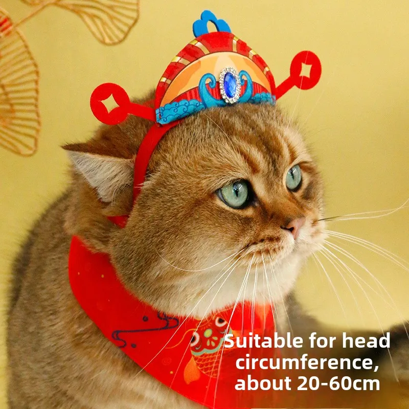 Original New Arrivals Spring Festive Ruyi Hat Cat Dog Pet New Year Decorations Pet Supplies