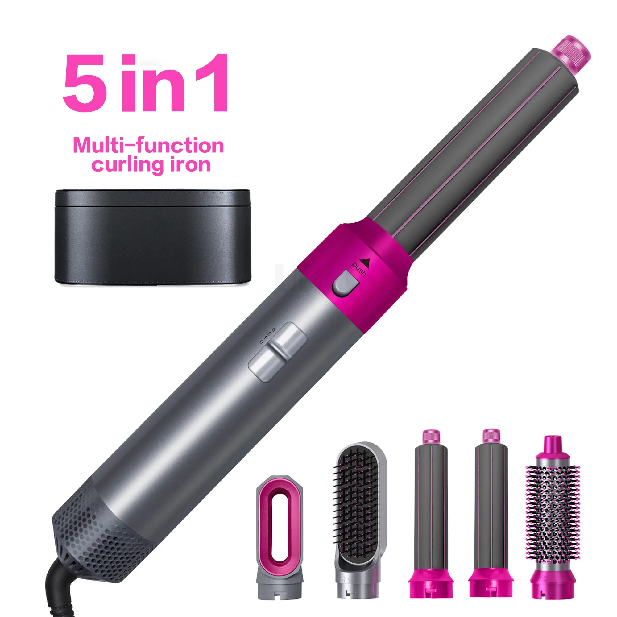 5-in-1-Lockenstab mit Heißluft-Styling-Kamm, automatischer Lockenstab, professioneller Haarglätter, Haartrockner, Multifunktions-Styler