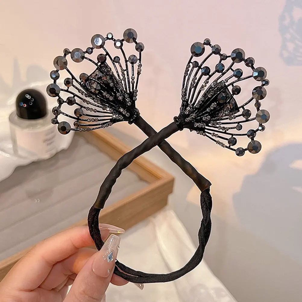 

Rhinestones Hair Bun Maker Bun Shaper Tool for Women Girls All Hair Types Easy Elegant Hairstyle Quick Styling Gift for Mom
