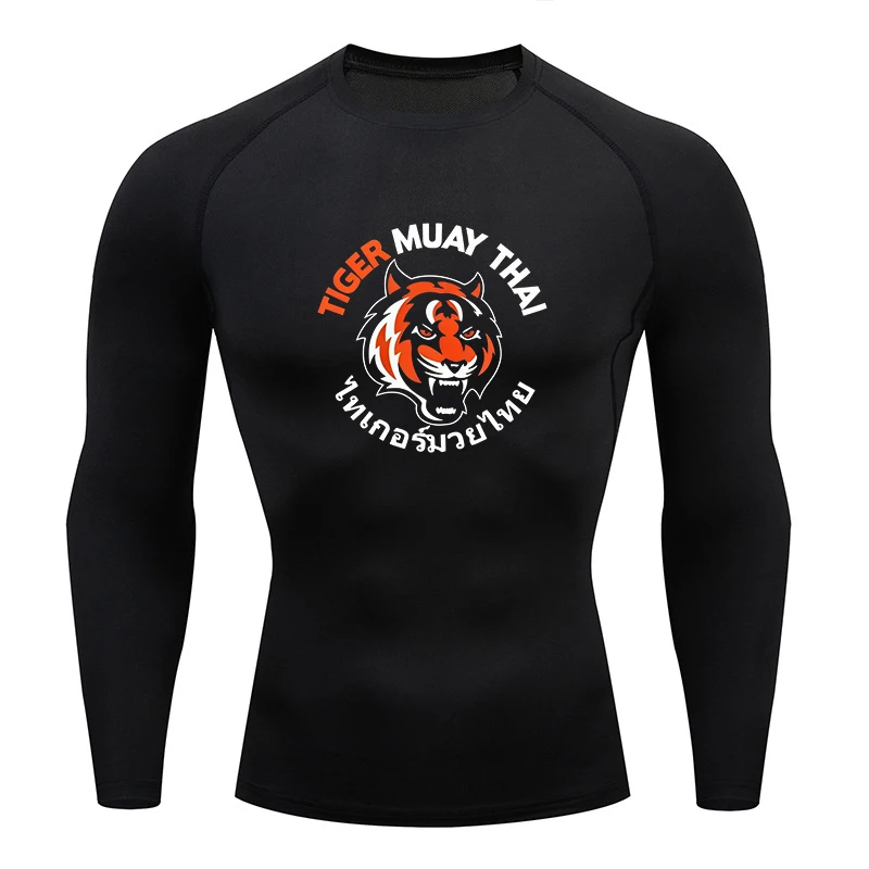 Quick-Drying T-shirt MMA Fight Sports Fitness Tiger Comprehensive Fighting Training Muay Thai Sanda Running Leisure