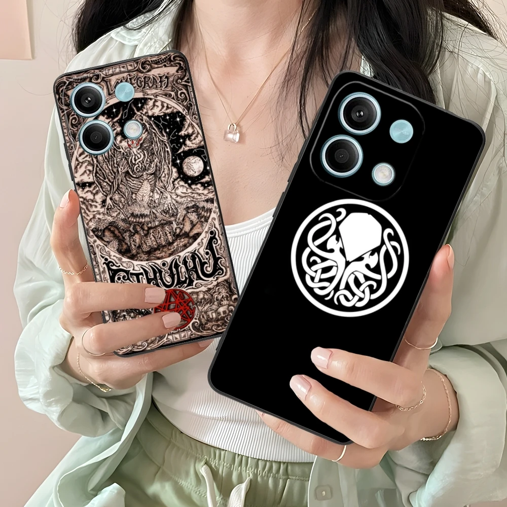 Myth Cthulhu Mobile Cell Phone Case for Xiaomi Redmi 14 13 13C 12 12C 10 10C A1 A2 A3 Plus 5G Black Soft Phone Cover Shell