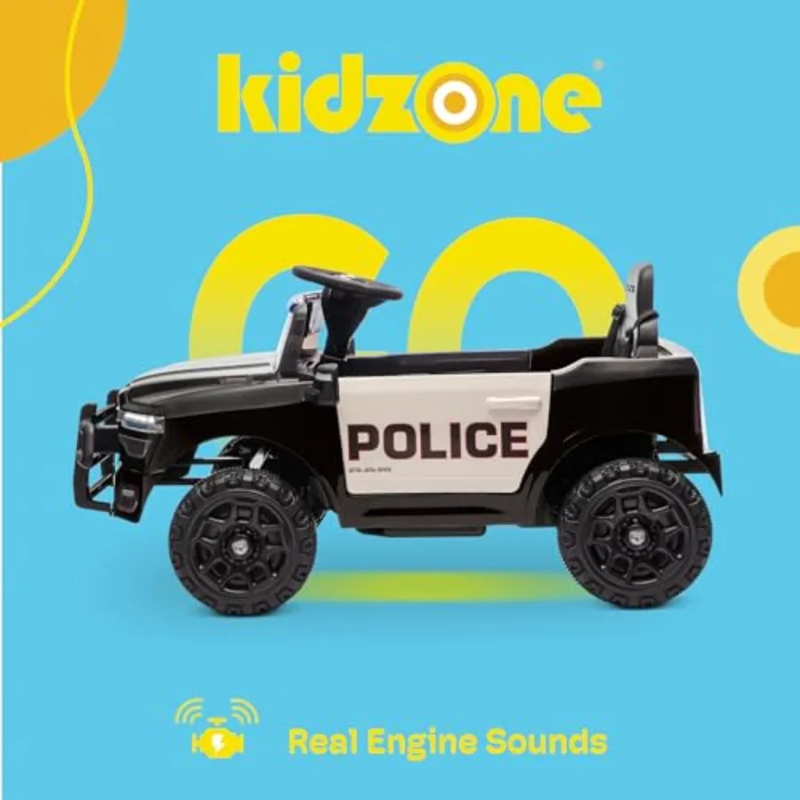 Licensed Ram 3500 12V Police Ride on Truck, Powered Ride-on Car with 2.4G Remote Control & Manual Modes, Electric Toy Vehicle for Kids with Bluetooth, LED Lights, Spring Suspension, Black