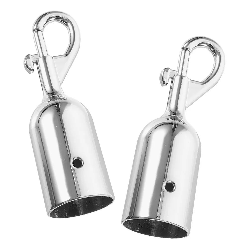 2Pcs Elegant Aluminum Rope End Snap Hook for Welcome Poles Railing Systems Crowd Management Isolation Zones Cord End Fastener