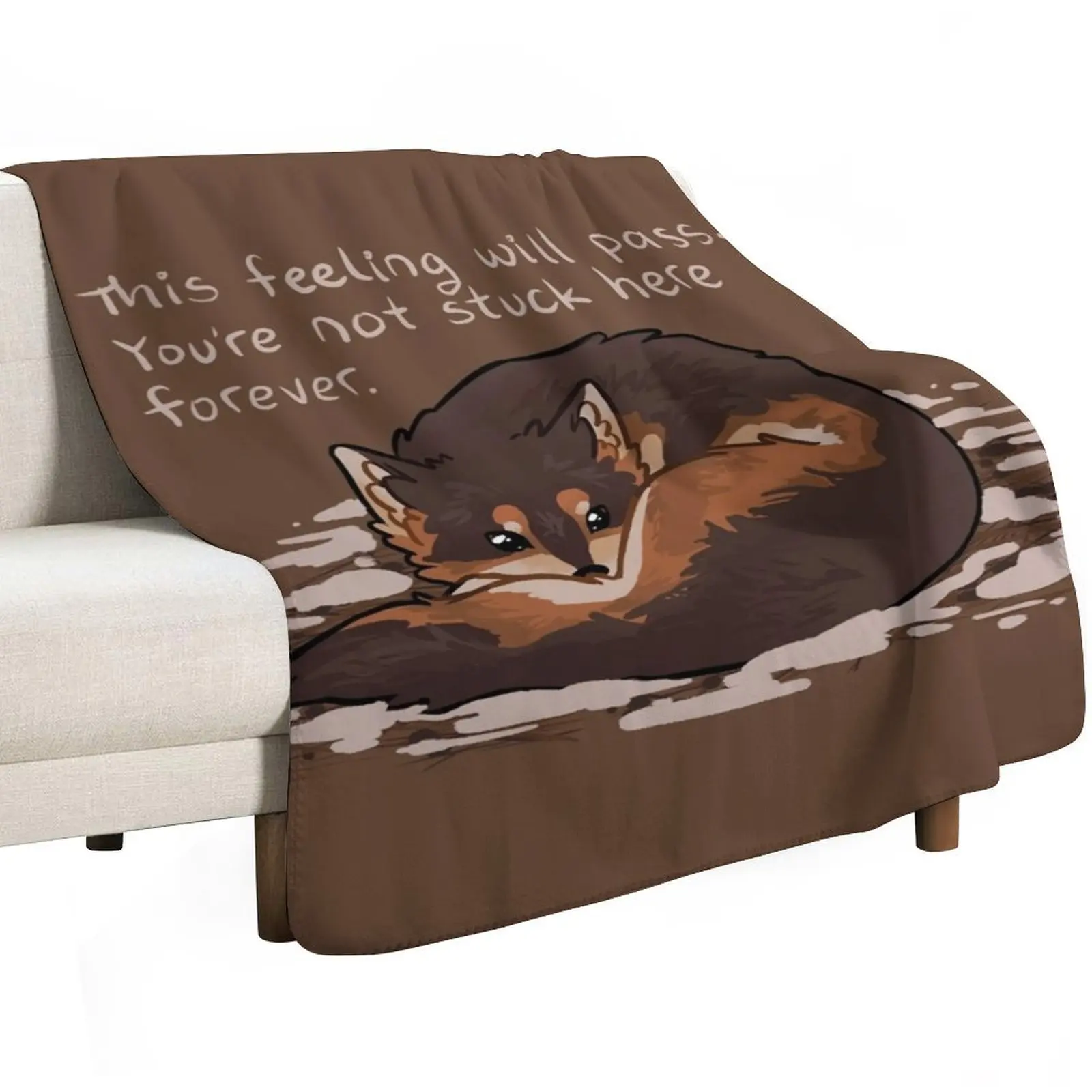 This Feeling Will Pass Snuggly Wolf Throw Blanket Summer Cool Breathable Blanket for Sleeping