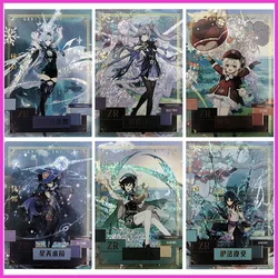 Anime Goddess Story Rare ZR Laser Flash Card Eula Keqing Klee Mona Weedy Xiao Toys for boys Collectible Cards Birthday Present