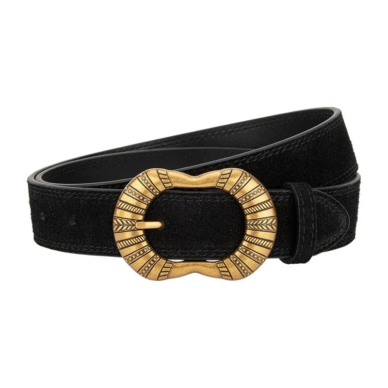 حزام سيدة معدني منقوش بتصميم عتيق حزام خصر كلاسيكي أنيق #3