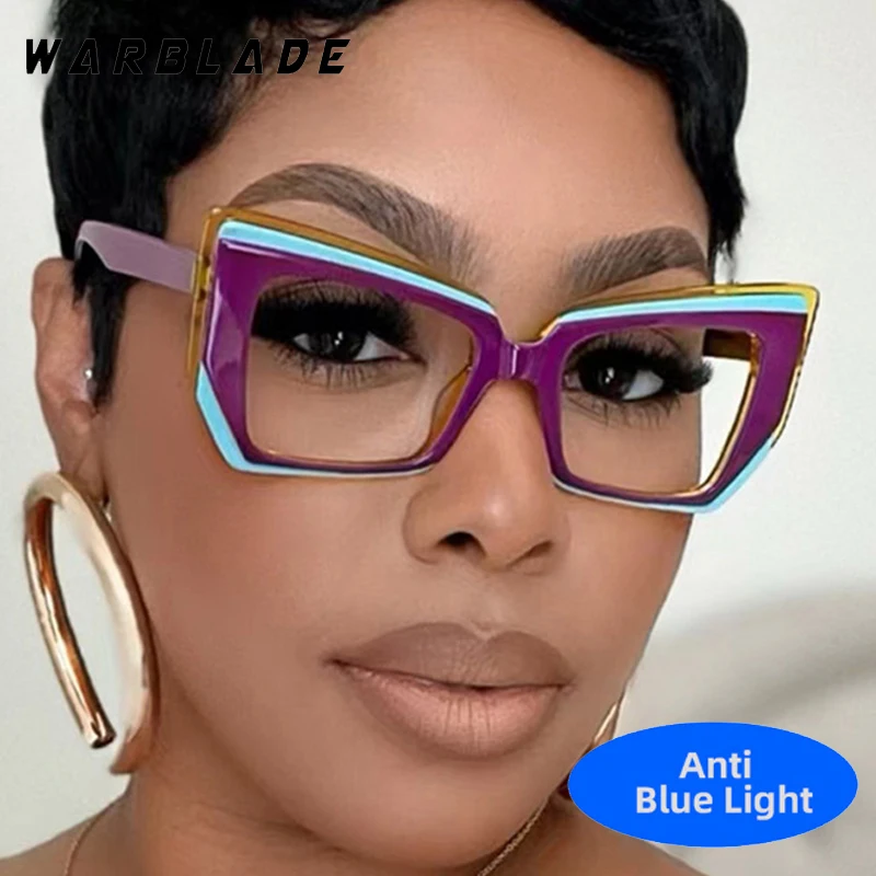 

Vintage Oversized Cat Eye Luxury Women TR90 Eyeglasses Trend Designer Brand Men Computer Work Optical Anti-Blue Light Eyeglasses
