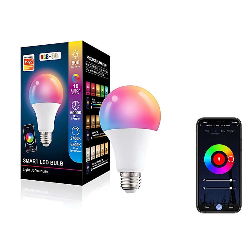 Lampadina intelligente RGB E26 Wifi Bluetooth Led lampadina Smart Home funziona compatibile con Alexa Google Home Homekit cose intelligenti