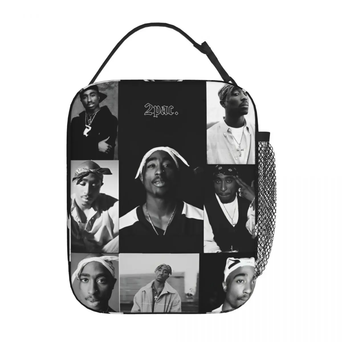 Tupac Hip Hop Music Insulated Lunch Bag Leakproof Lunch Container Cooler Bag Tote Lunch Box Beach Travel Men Women